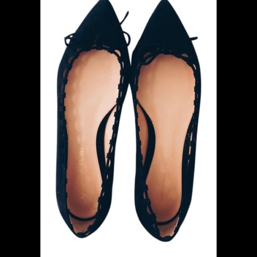 GIANVITO ROSSI SUEDE POINTED-TOE FLATS